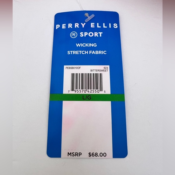 PERRY ELLIS SPORT SHORTS, RED, LARGE, WICKING STRECH FABRIC - Picture 16 of 16